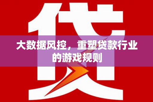 涪陵大数据风控，重塑贷款行业的游戏规则