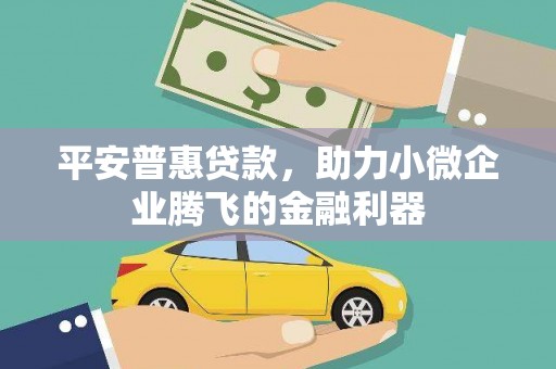 涪陵平安普惠贷款，助力小微企业腾飞的金融利器