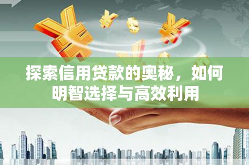 涪陵探索信用贷款的奥秘，如何明智选择与高效利用