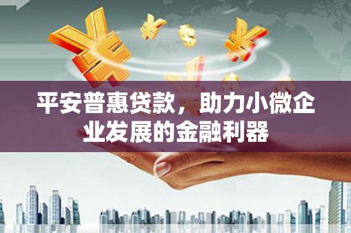 涪陵平安普惠贷款，助力小微企业发展的金融利器